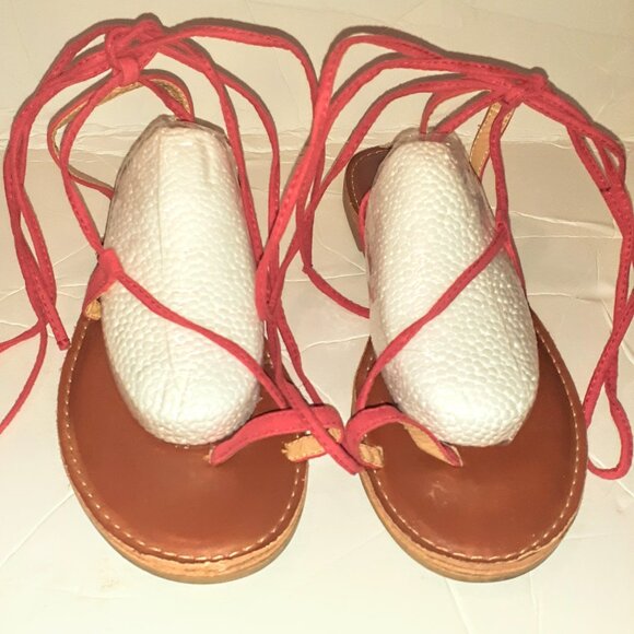 Express Size 10 Strappy Gladiator Sandals Tie Up Flat Padded Shoes Summer Women - Picture 7 of 7